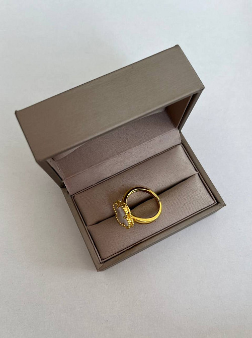 Кольцо Van Cleef позолота 18 К / кольцо клевер белое в золоте Одесса - изображение 6