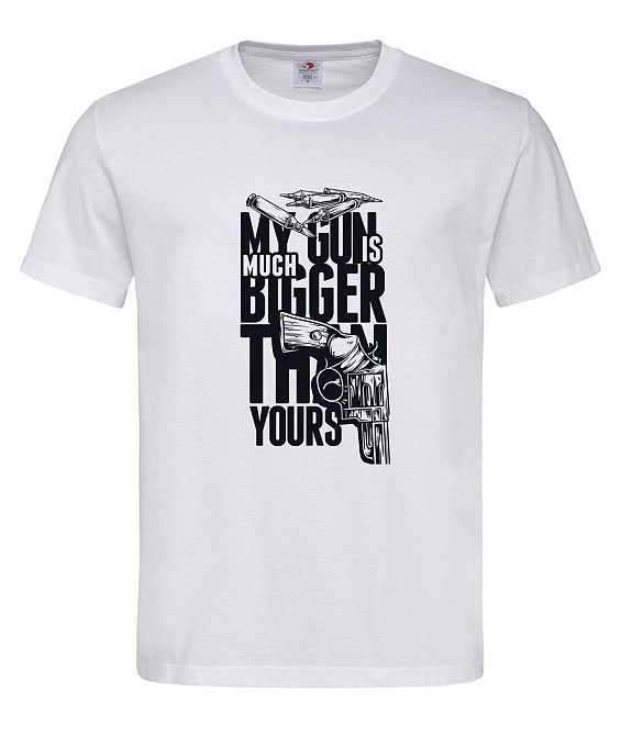 Футболка з принтом "My Gun is Much Bigger Than Yours" Городище - фото 2