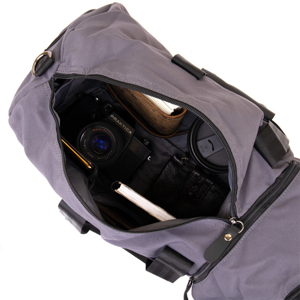 Спортивная сумка текстильная Vintage 20641 Серая Киев - изображение 6