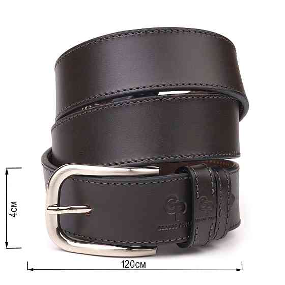 Красивый мужской ремень из натуральной кожи Grande Pelle 21460 Коричневый Киев