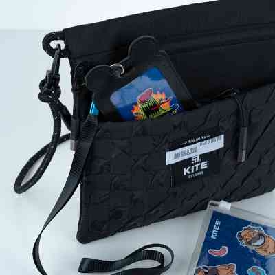 Бейдж Kite вертикальный на шнурке, черный (K24-296-3) Винница