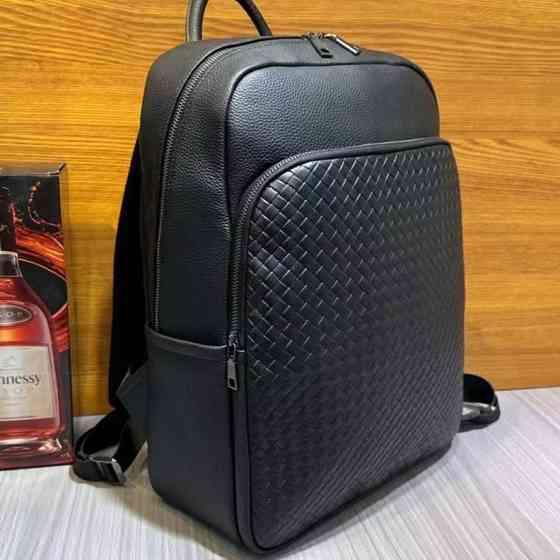 Рюкзак чоловічий з натуральної шкіри 30х41х12, міська сумка на спину для ноутбука Tiding Bag чорна Київ