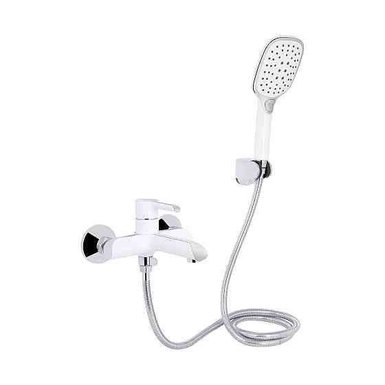 Змішувач для ванни Qtap Grand (з душовим гарнітуром) QTGRAWCR006 Chrome/White Київ