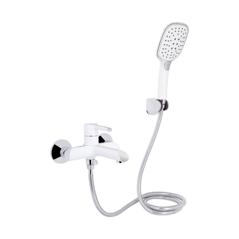 Змішувач для ванни Qtap Grand (з душовим гарнітуром) QTGRAWCR006 Chrome/White Київ - фото 1
