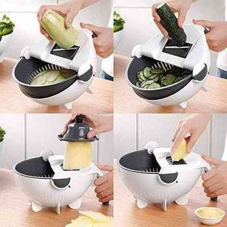 Многофункциональная овощерезка с дуршлагом Basket Vegetable Cutter 7 в 1: 7 лезвий, корзина для промывки, ручная Одесса