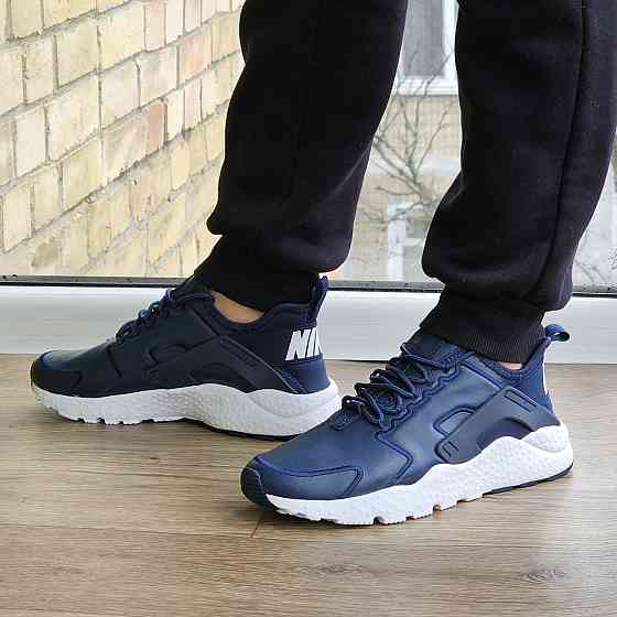 Чоловічі Сині Кросівки Nike Huarache Шкіряні Найк (розміри: 41,42,43,44,45) Відео Огляд Дніпро