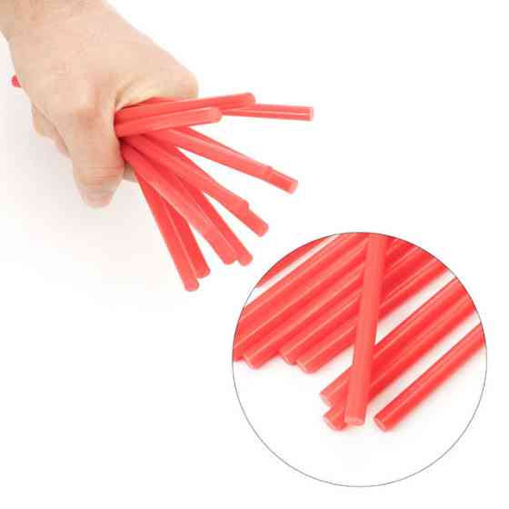 Комплект клейових стрижнів червоних, 7,4×200 мм, 12 шт. INTERTOOL RT-1044 Київ