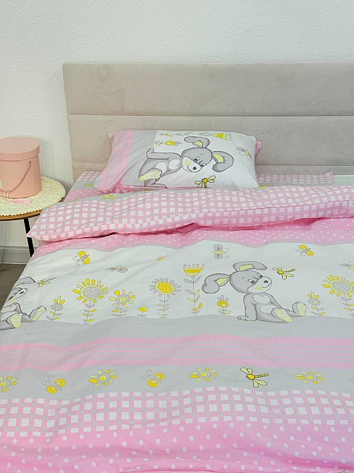 Ecotton Дитячий комплект постільної білизни Ecotton 110х140 см Рожевий Зайчик Коломия - фото 7