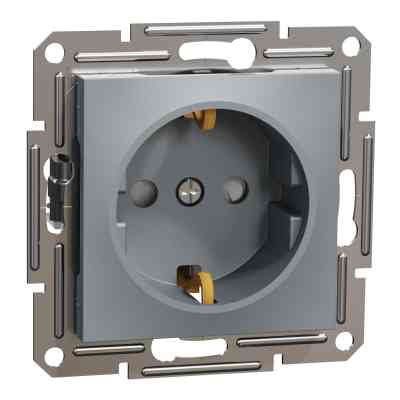 Розетка Schneider Electric ASFORA со штор. сталь (EPH2900262) Винница