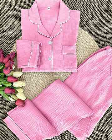 Женский базовый домашний костюм качественный турецкий муслин Розовый, 42/44 Одесса