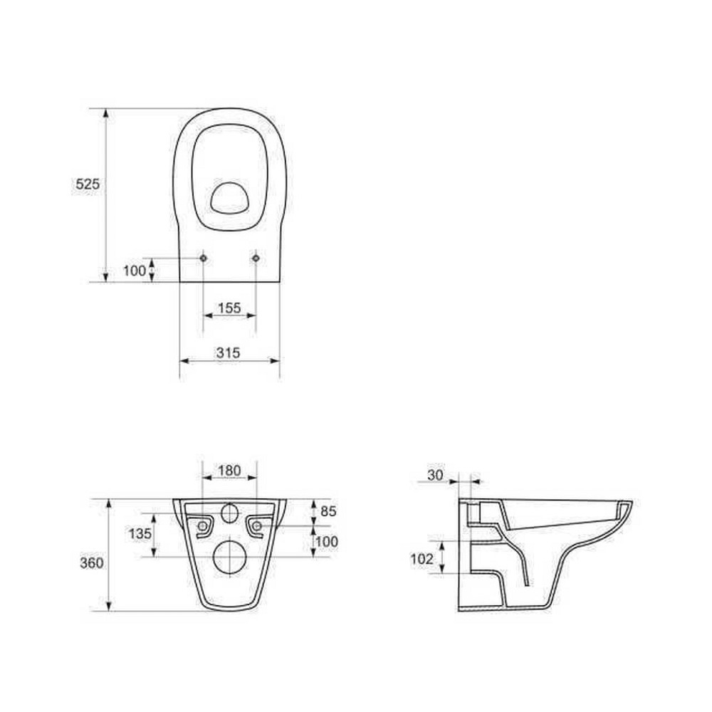 Унітаз підвісний Cersanit FACILE (без сидіння) Київ - фото 3