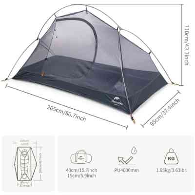 Намет Naturehike одномісний з футпринтом Cycling 1 NH18A095-D зелений (6927595735671) Вінниця