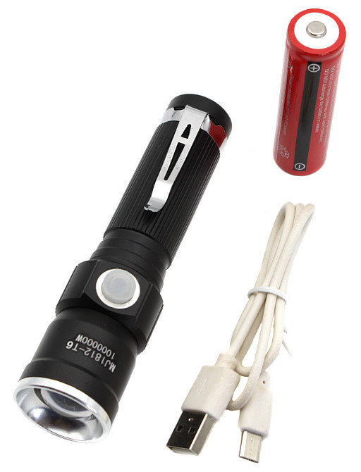 Ручний ліхтар Police BL-1812-T6, RB203, 18650, Zoom, ЗУ microUSB Дніпро - фото 1