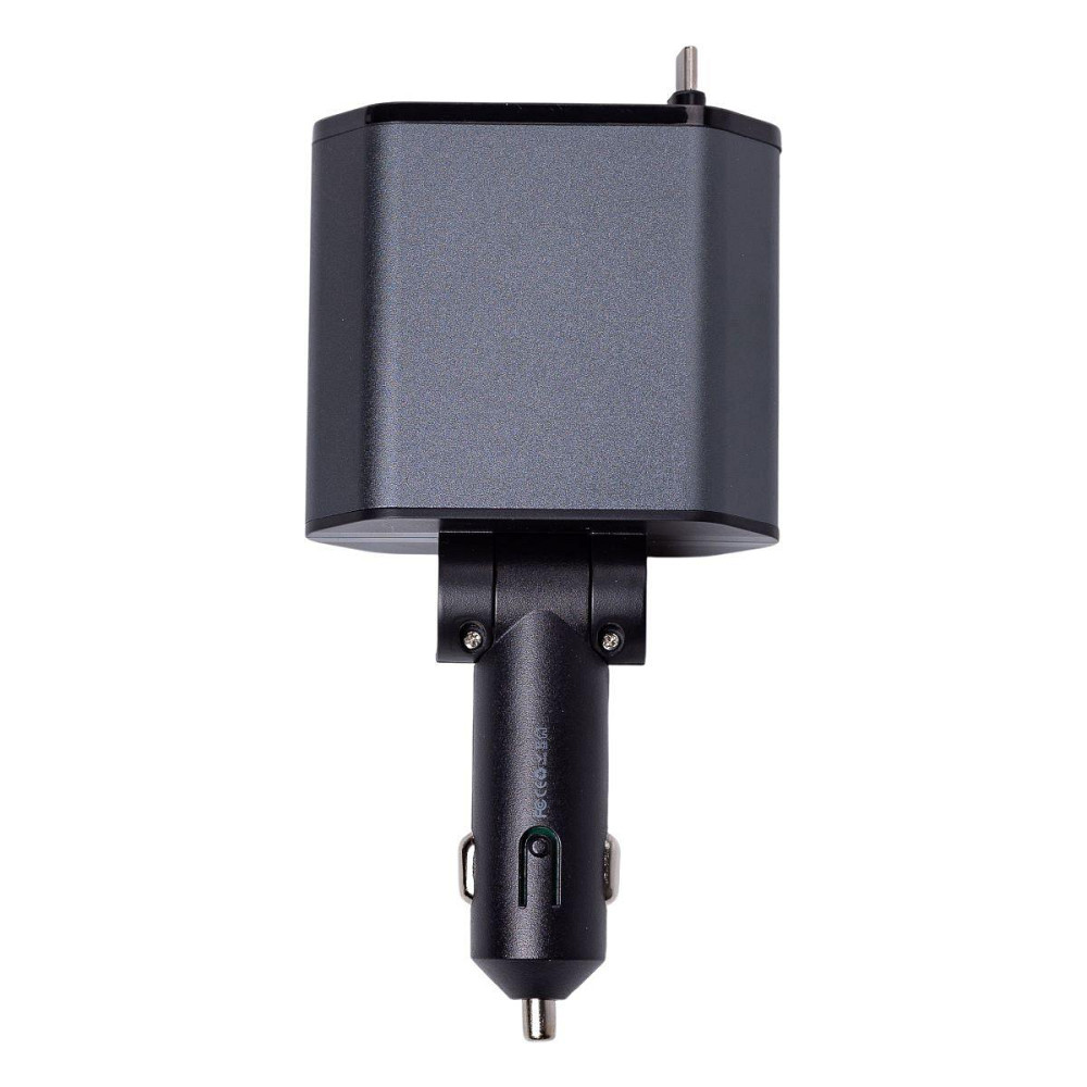 Зарядний пристрій для авто з висувними кабелями USB Київ - фото 3
