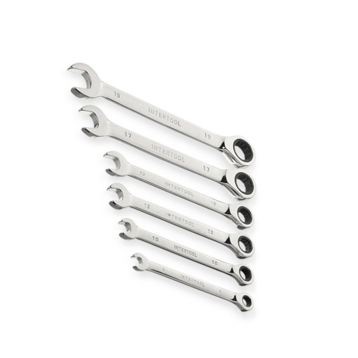 Набір ключів ріжково-накидних з тріскачкою 8-19 мм 6 шт (планшет) CrV XT-1301 Мукачево - фото 2