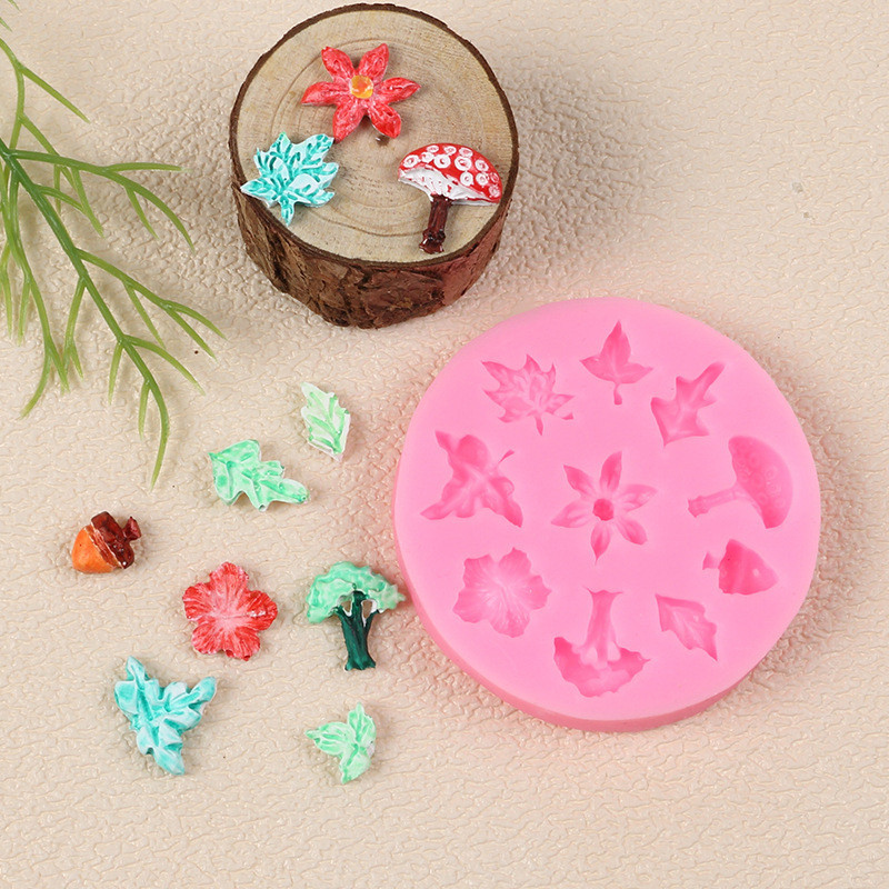 Молд силиконовый Листья и цветы 67 мм розовый Киев - изображение 9