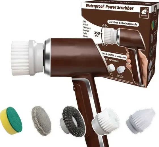 Беспроводная электрическая щетка для уборки и мойки посуды с 5 сменными насадками, USB зарядка Коломия