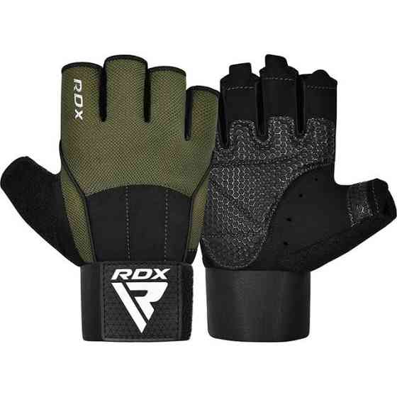 Рукавички для фітнесу RDX W3 ARMY GREEN WITH EVA PADDING-S Каменское