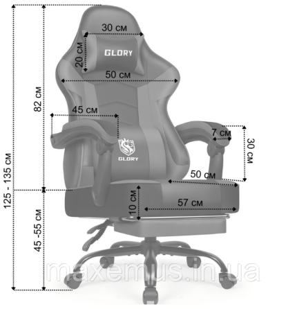 Компьютерное кресло для геймера с подставкой для ног Bonro Glory DC 203 кресло геймерское серое Мостиска