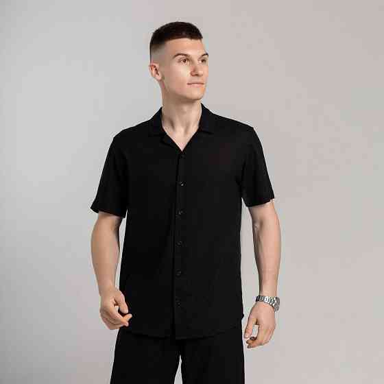 Чоловіча сорочка з коротким рукавом чорна Pobedov Marsel Київ