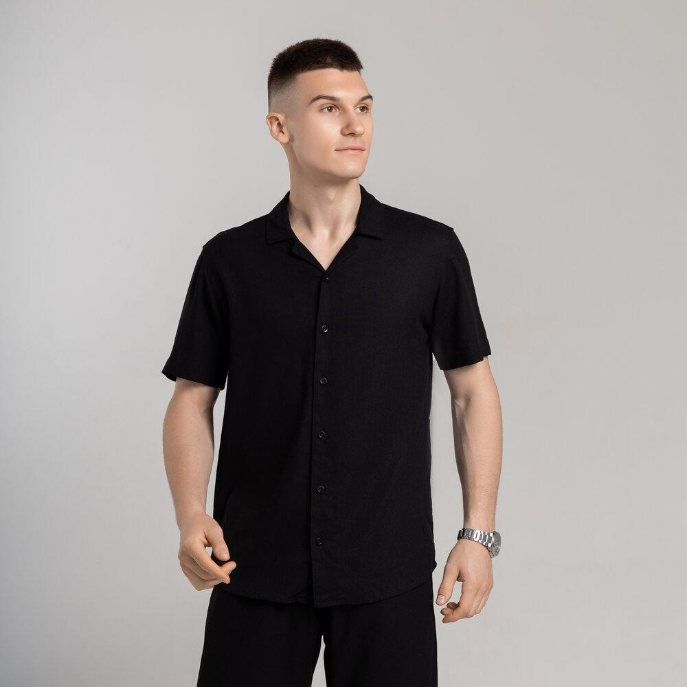 Чоловіча сорочка з коротким рукавом чорна Pobedov Marsel Київ - фото 3