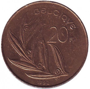 20 франків. 1992 рік, Бельгія. (Belgique) Полтава - фото 1