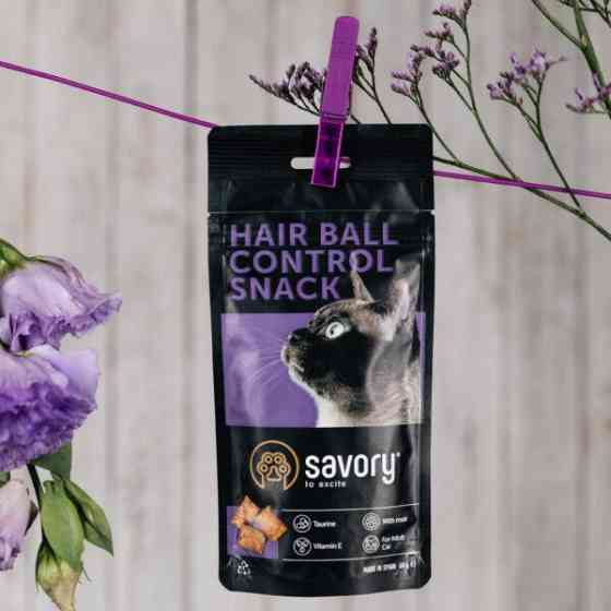Хрумкі ласощі для котів Сейворі Savory Cats Snacks Pillows Hair Ball Control подушечки для виведення шерсті, 180 г Київ