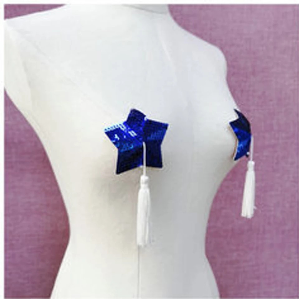 Наклейки на груди Зірочки сині з паєтками, розмір зірочки 8см Київ - фото 2