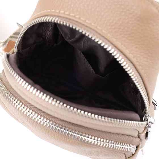 Слінг сумка з натуральної шкіри для жінок Vintage 22939 Бежевий Київ