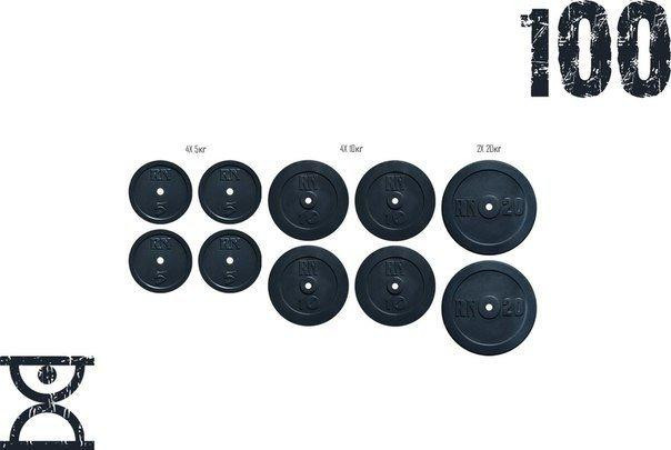 Набор блинов 100кг (4х5, 4х10, 2х20) под гриф 25,30.50 мм Гантели, гири, штанги и диски гранилит окрашенный Киев - изображение 1