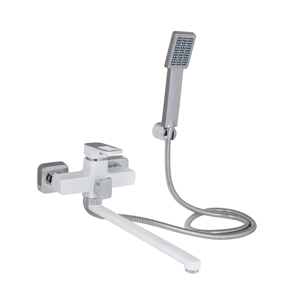 Змішувач для ванни Lidz Wawel 005 з поворотним виливом (з душовим гарнітуром) (k35) LDWAW005WHI45399 White Київ - фото 1