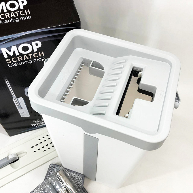 Швабра з віджимом і складним відром Scratch Cleaning Easy Mop Стрічка з відром віджимом TO-14 Львів - фото 1