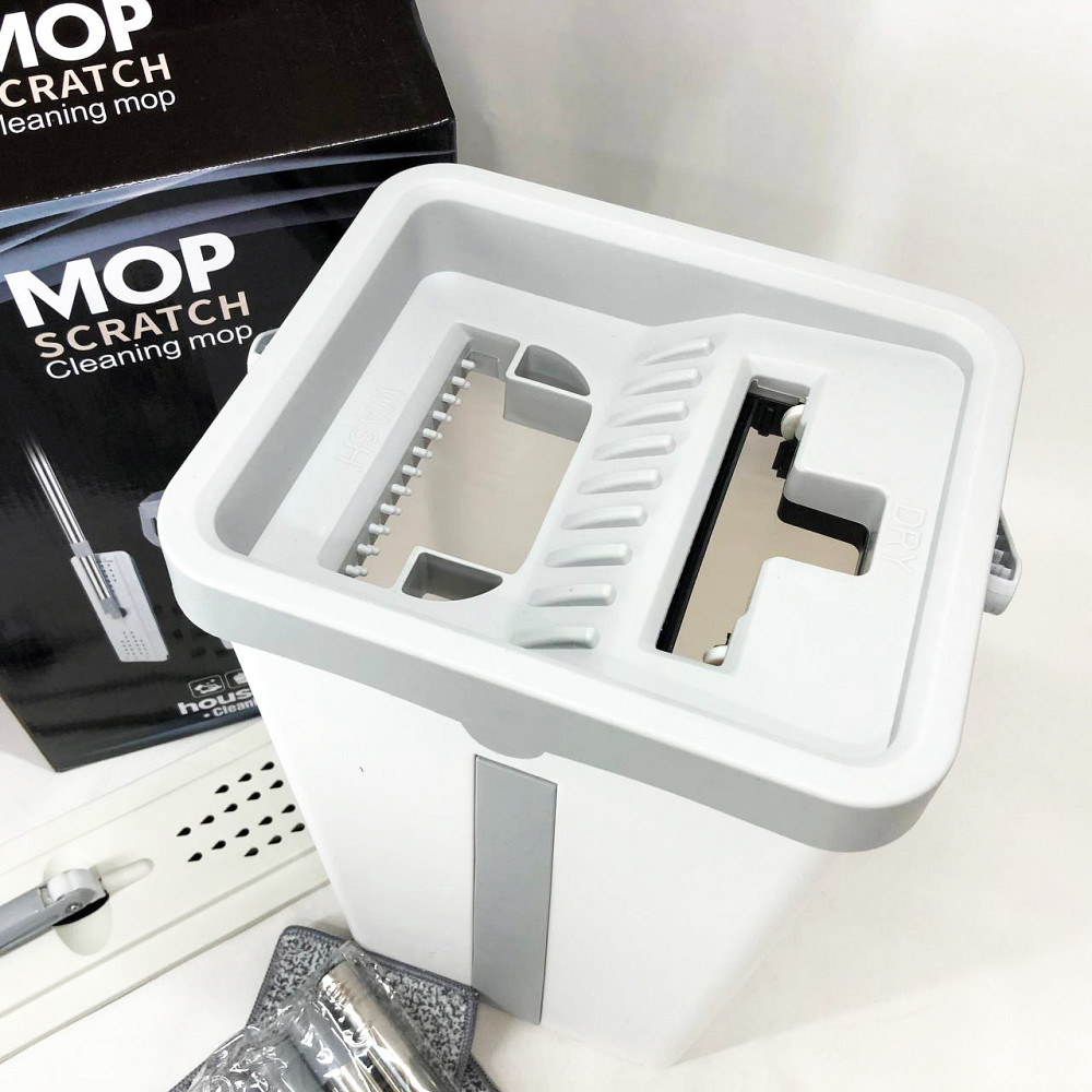 Швабра з віджимом і складним відром Scratch Cleaning Easy Mop Стрічка з відром віджимом TO-14 Львів - фото 1
