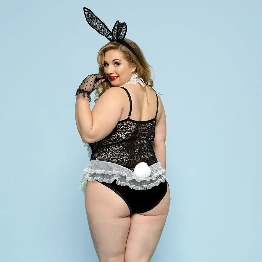 Еротичний костюм зайчика JSY «Пристрасна Медісон» Plus Size, Black, боді, вушка, рукавички, хвіст, ч Львов - изображение 2