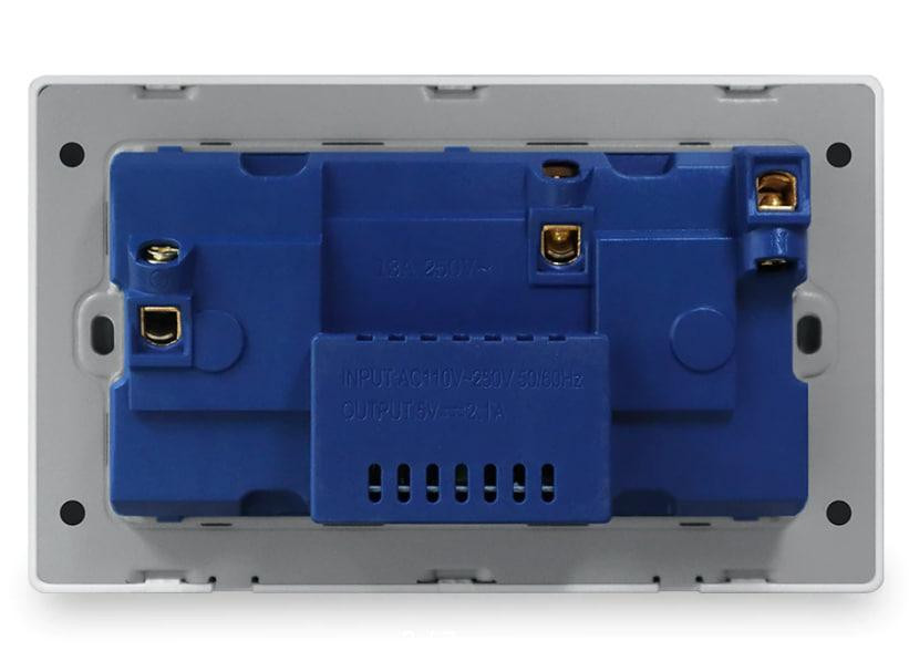Універсальна розетка Delviz для всіх типів вилок (13А, 250 V) + 2 USB (5V 1,5-2,1A) DZ-EC4-11 (Чорна) Миколаїв - фото 3