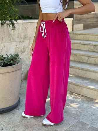 Женские базовые брюки велюровые свободного кроя турецкий королевский велюр Малиновый, 46/48 Одесса