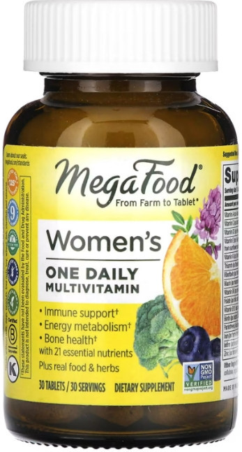 Вітаміни для жінок MegaFood Women’s One Daily Multivitamin, 30 таблеток Київ - фото 1