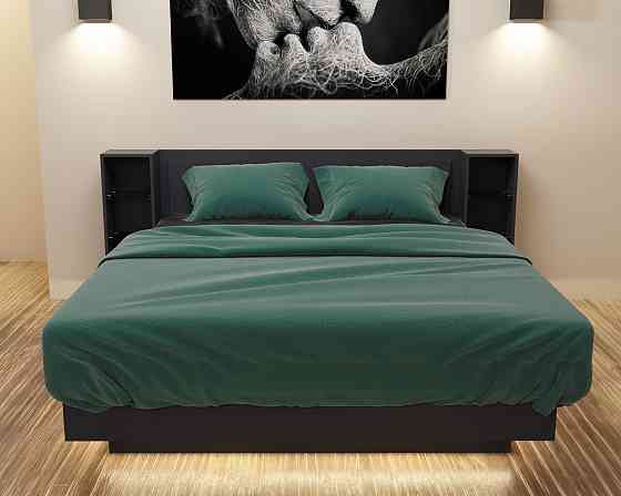 Кровать Кристалл №1 двуспальная, Антрацит, 2035х1976х850 Львов