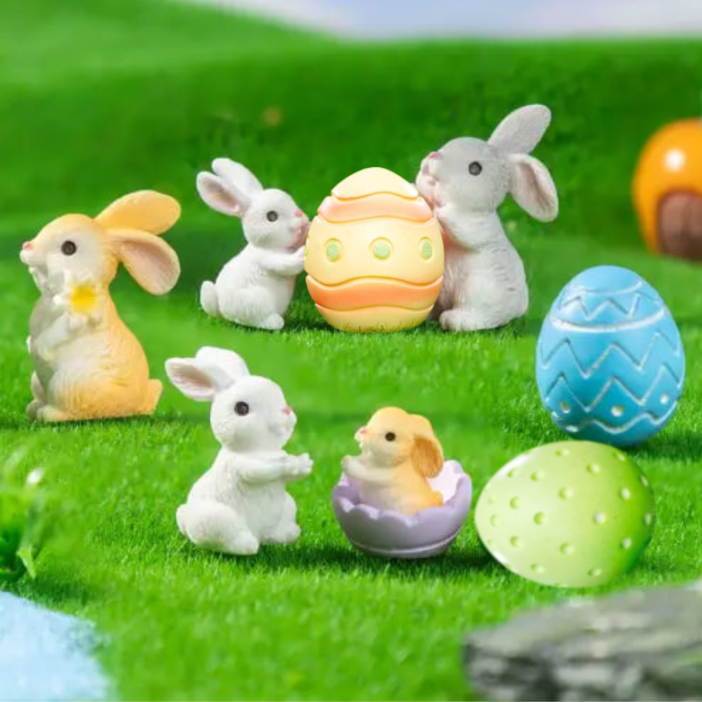 Декоративные кролики миниатюрные для флрариума и крупноконечных композиций. Набор 12 фигурок Одесса - изображение 15