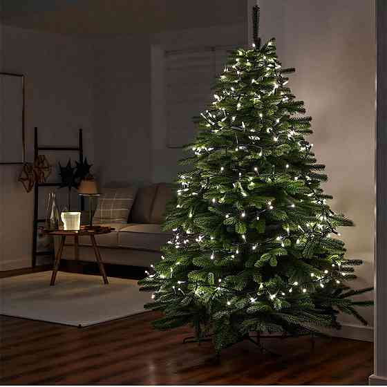 Гірлянда новорічна 22 м, 220 LED, чорний провід, біла Київ