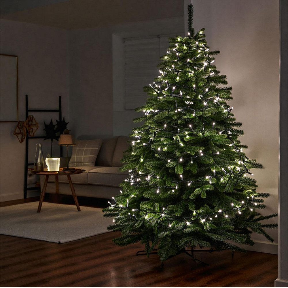 Гірлянда новорічна 22 м, 220 LED, чорний провід, біла Київ - фото 3