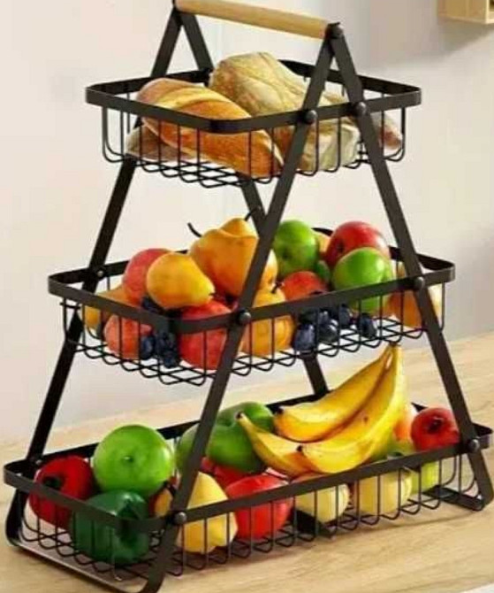 Двухъярусный металлический фруктовник с ручкой Разборная корзина для фруктов. Харьков - изображение 3
