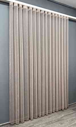 Тюль VR-Textil 1988т Льон Дощик капучино 400х270 см (42-1022) Київ