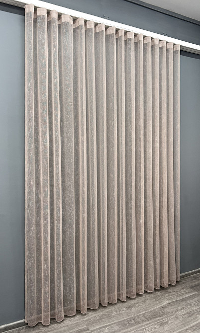 Тюль VR-Textil 1988т Льон Дощик капучино 400х270 см (42-1022) Київ - фото 3