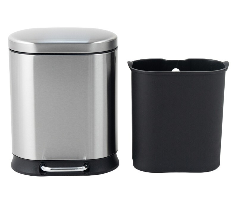 Овальное мусорное ведро с плавным закрытием Mixxus Premium Strong-TC0120 20л, цвет нержавеющая сталь Харьков - изображение 7