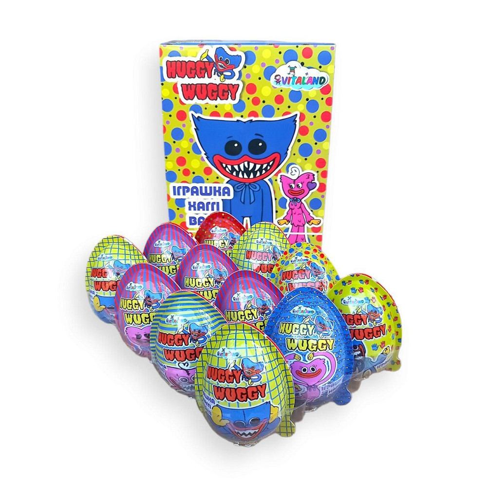 Упаковка яєць із сюрпризом Huggy Wuggy 12 шт. — іграшки-сюрпризи для дітей у яскравому пакованні Харків - фото 1