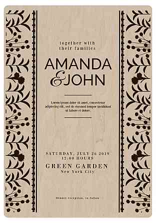 Приглашение на свадьбу из дерева EKOSTAR Киев