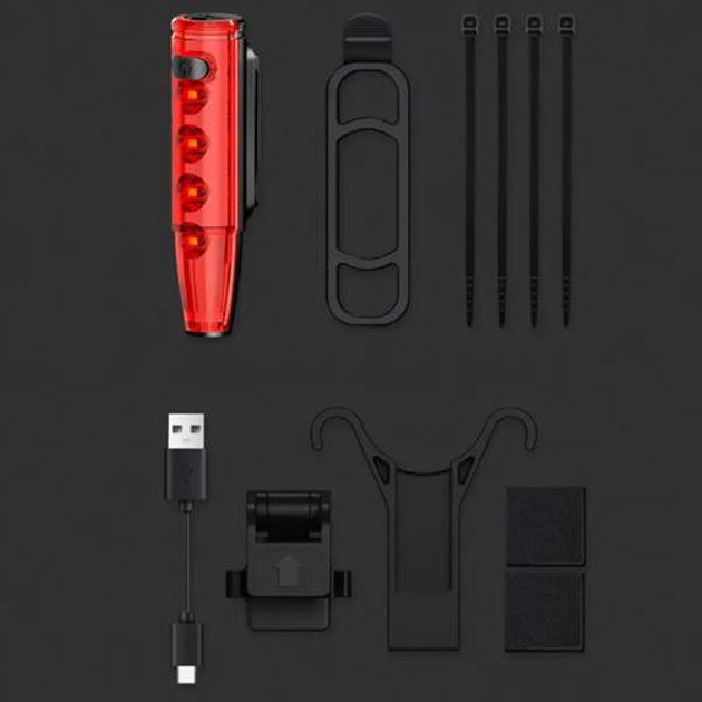 Велоліхтар на багажник LEADBIKE LD77-LS-4 LED, Задній акумуляторний велоліхтар, EI-258 що перезаряджається Київ - фото 4