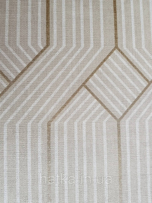 Ообои вінілові на флізелін Decoprint Moments MO22860 геометрія смуги фігури бежеві білі золоті Київ - фото 2
