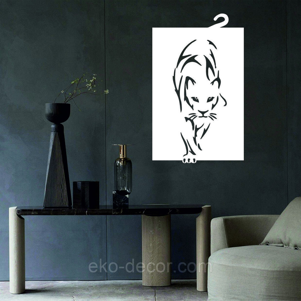Декоративне настінне Панно «Пантера», Декор на стіну 70*42 см, Білий Київ - фото 2